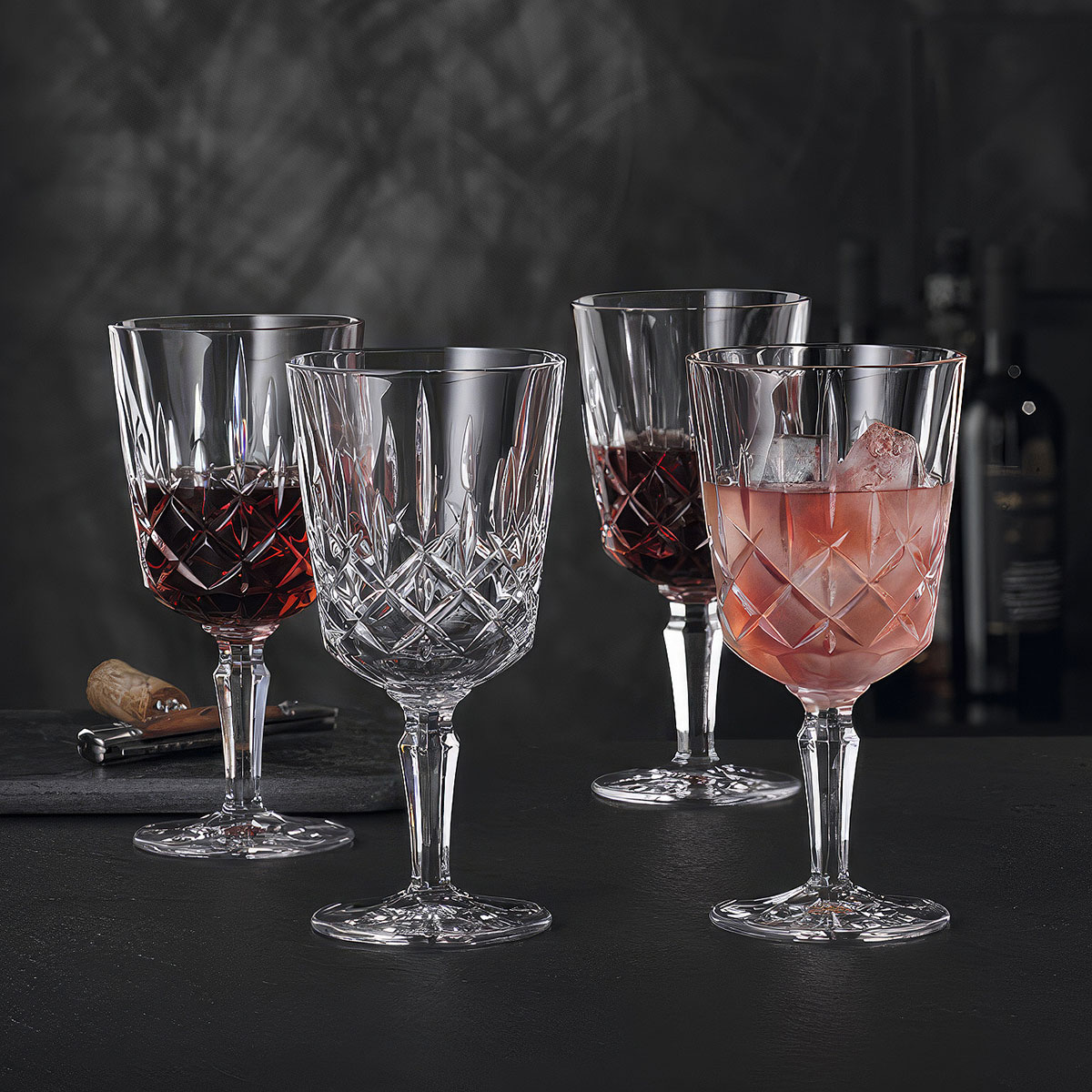 Набор бокалов для вина Nachtmann Noblesse, 4шт доска разделочная для подачи и сервировки с менажницей adelica 28×10×1 8 см берёза