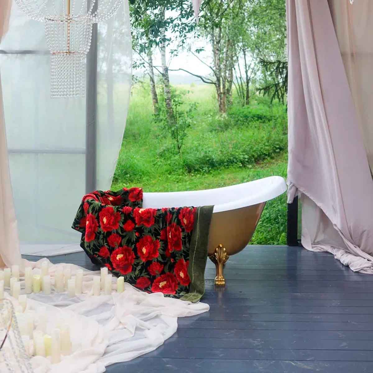 Полотенце Feiler Isabella 75x150см, цвет зеленый лес