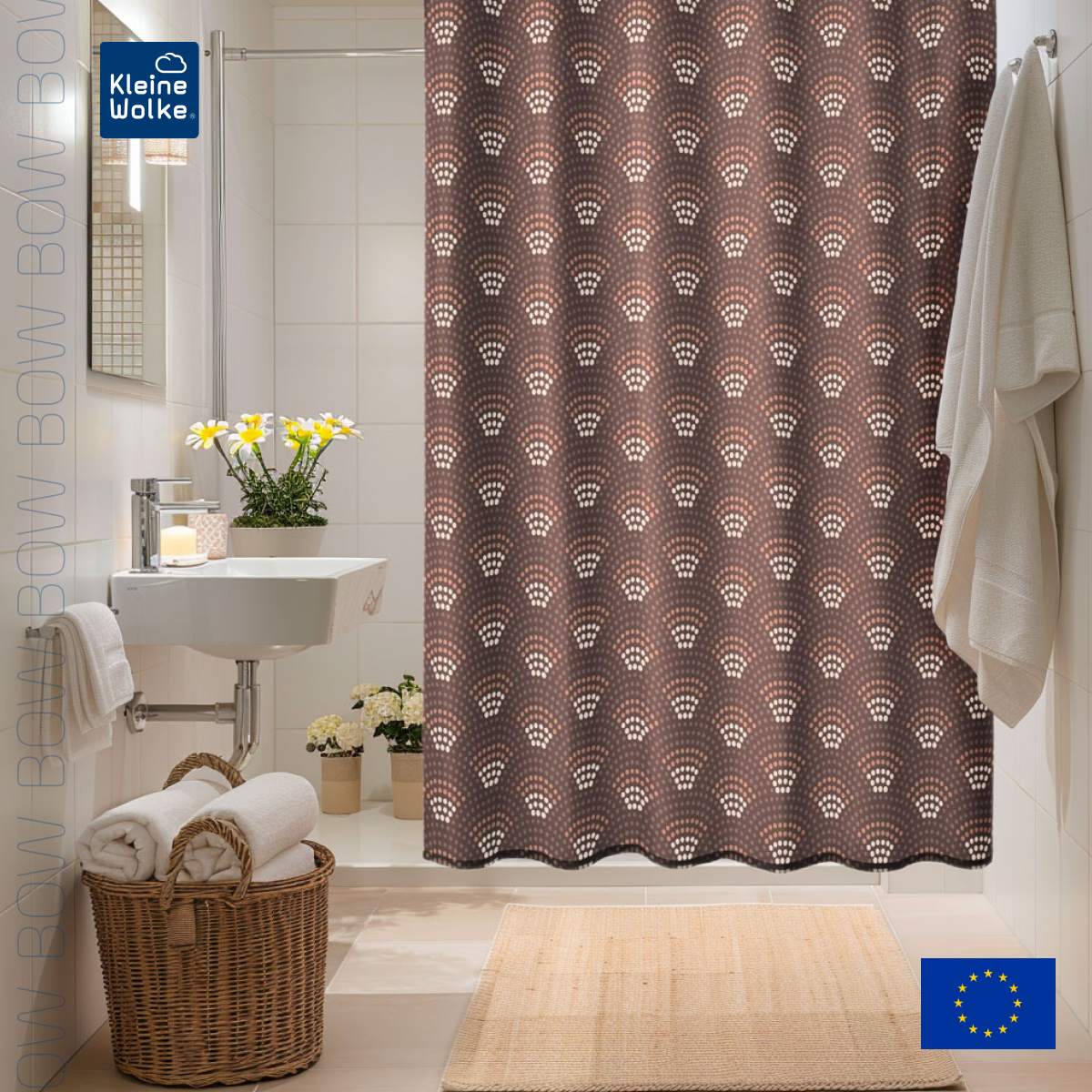 

Штора для ванной комнаты Kleine Wolke Bow Nutbrown 180х200см