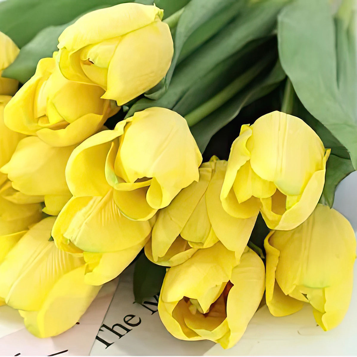 Цветы искусственные FloDecor Тюльпан 35см, желтый тюльпан дарвина ред импрешн