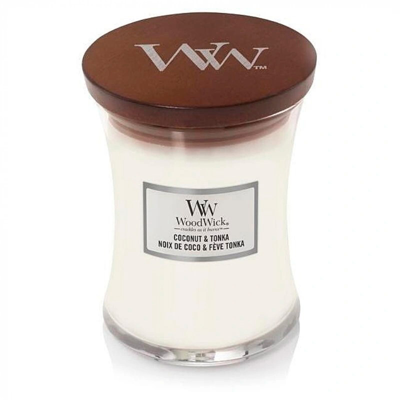 

Свеча средняя Woodwick Кокос и Тонка, Белый