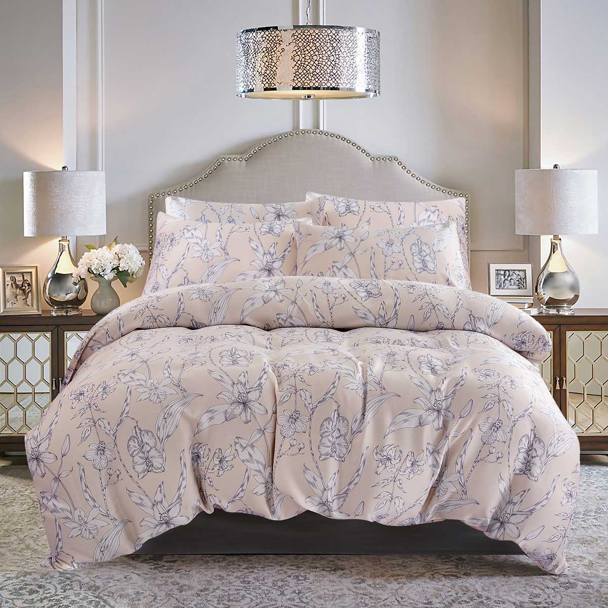 Комплект постельного белья 1,5-спальный Pappel big flower Pappel RST7382A/150200S, цвет розовый