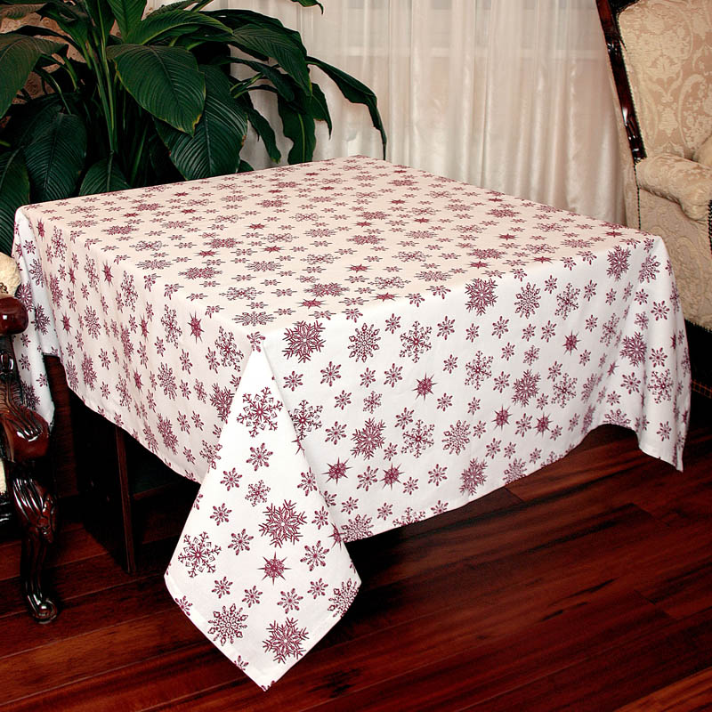 

Скатерть "Снежинка бордо" K 150х180, Белый