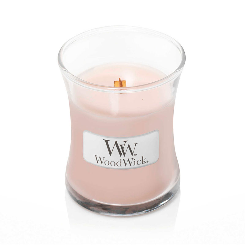 

Свеча ароматическая малая Woodwick Ваниль и морская соль, Розовый