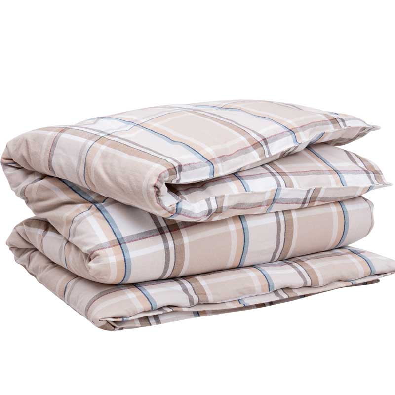 

Пододеяльник 2-спальный Gant Home Flannel Check, белый, коричневый