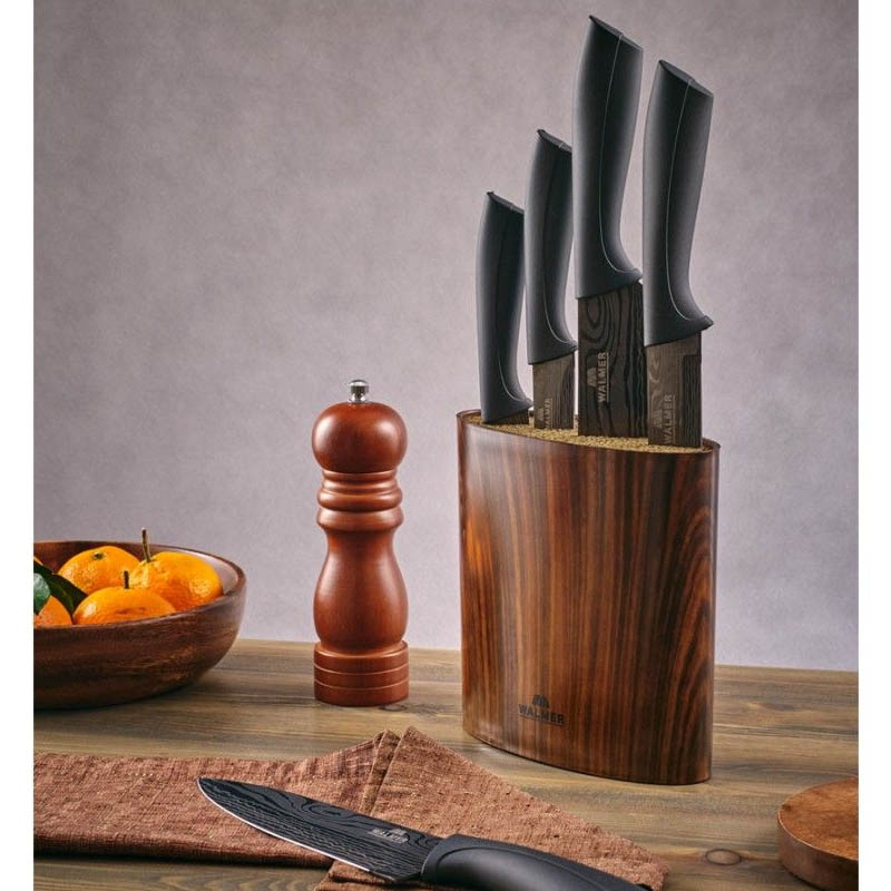 Подставка для ножей овальная Walmer Wood 16x7x16см Walmer W08002203, цвет коричневый - фото 4