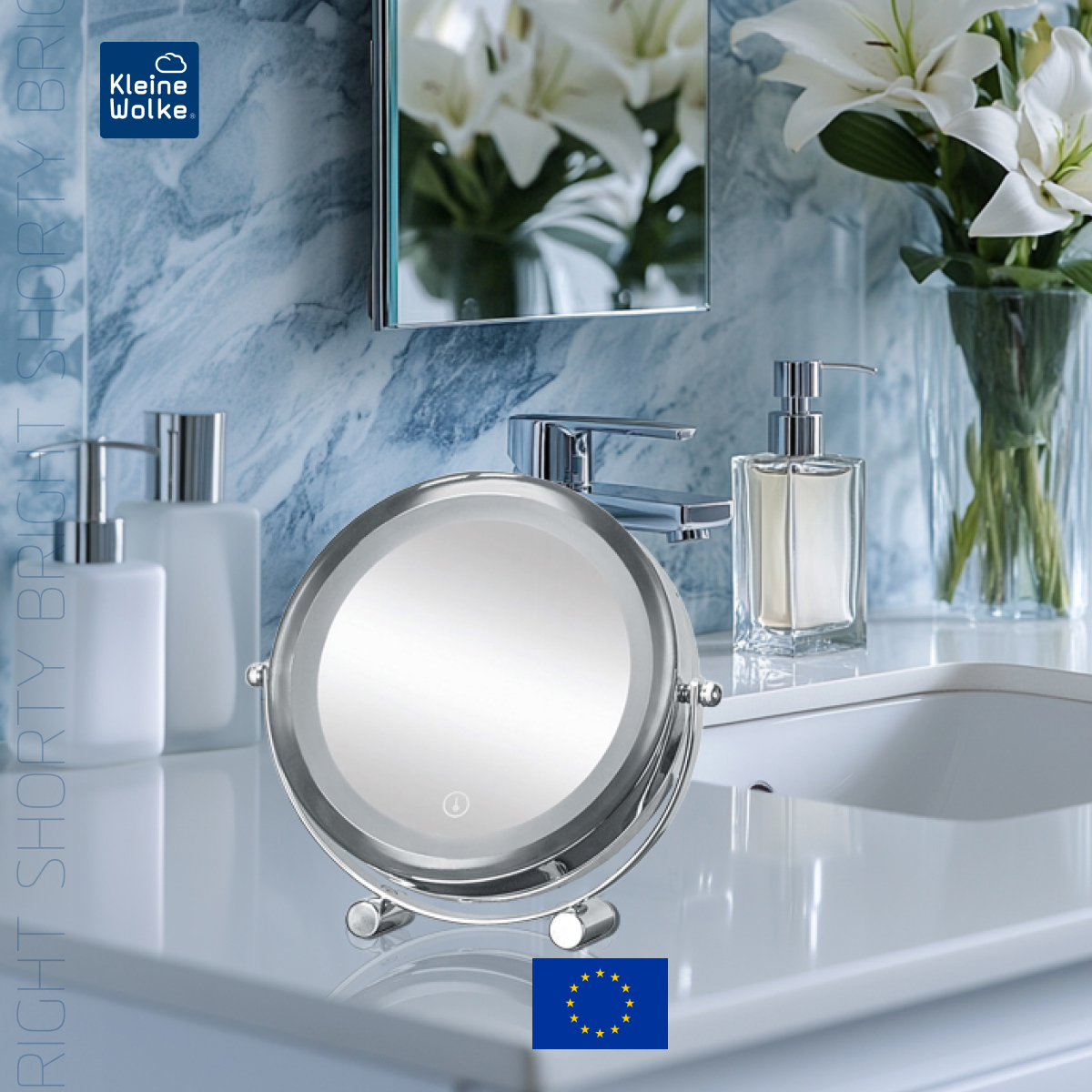 

Косметическое зеркало Kleine Wolke Bright Shorty LED 15см