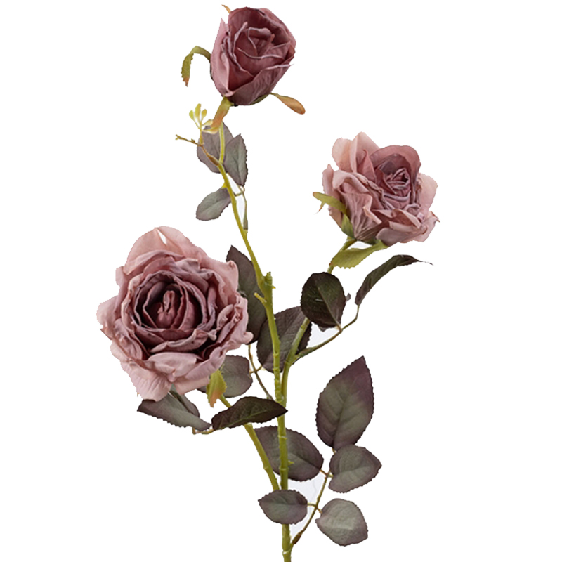 

Цветы искусственные FloDecor Роза фиолетовая 74см