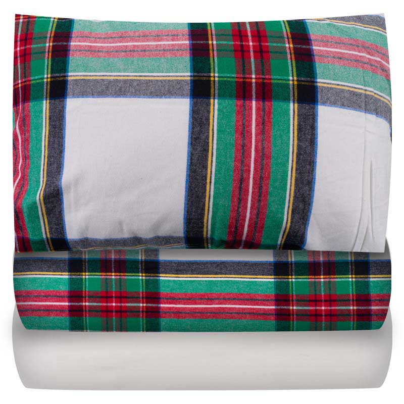 Комплект постельного белья 1,5-спальный Lameirinho Flannel красно-зеленая клетка Lameirinho 828010/410.47.01/150200S, цвет красный