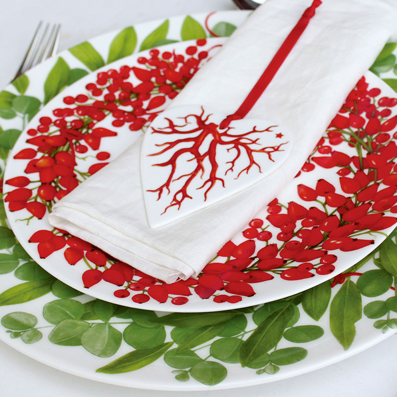 Тарелка десертная Taitu Fil Rouge Bacche Taitu 5-21, цвет белый - фото 3