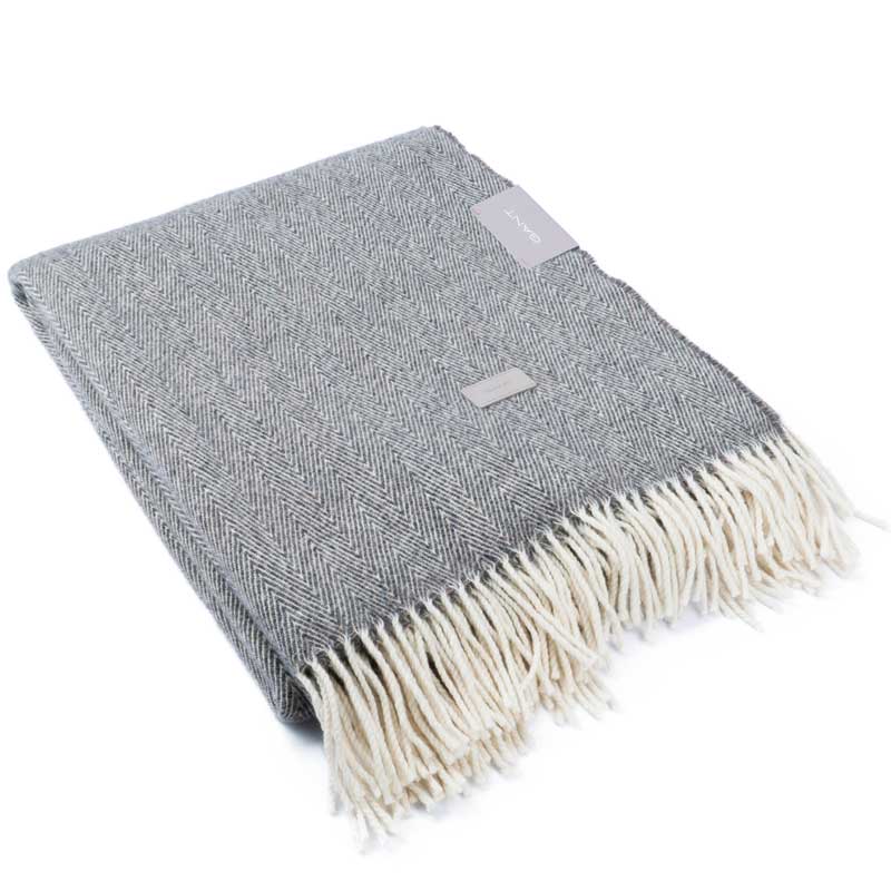 

Плед Gant Home Fishbone Throw, серый