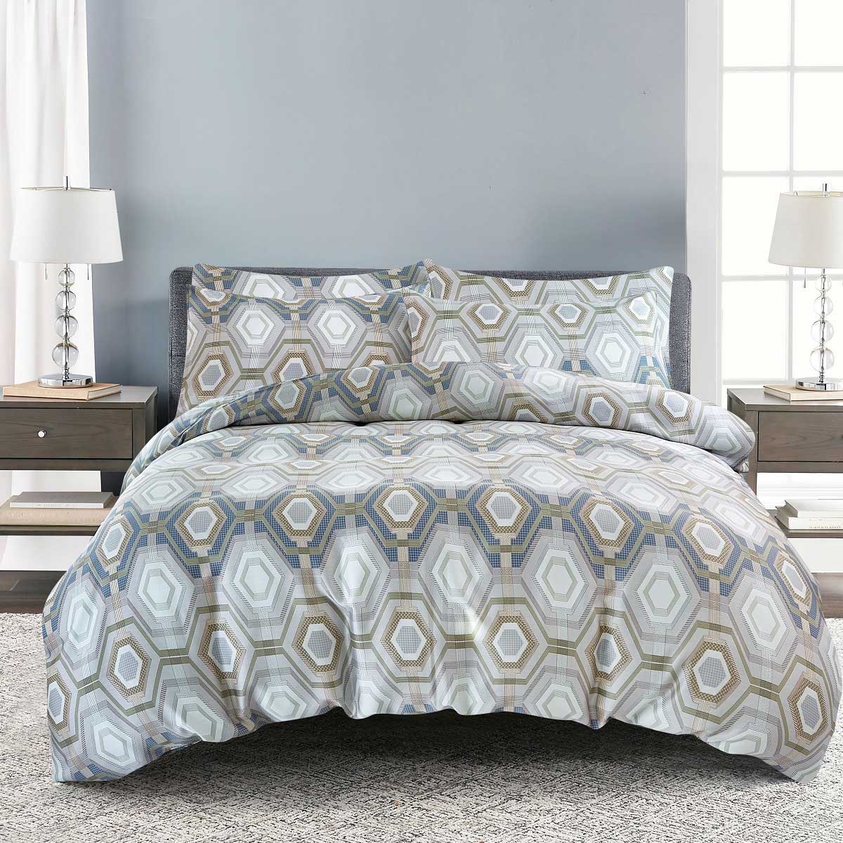 Комплект постельного белья 1,5-спальный Pappel grey geometric Pappel RGT5692A/150200S, цвет бежевый RGT5692A/150200S - фото 1