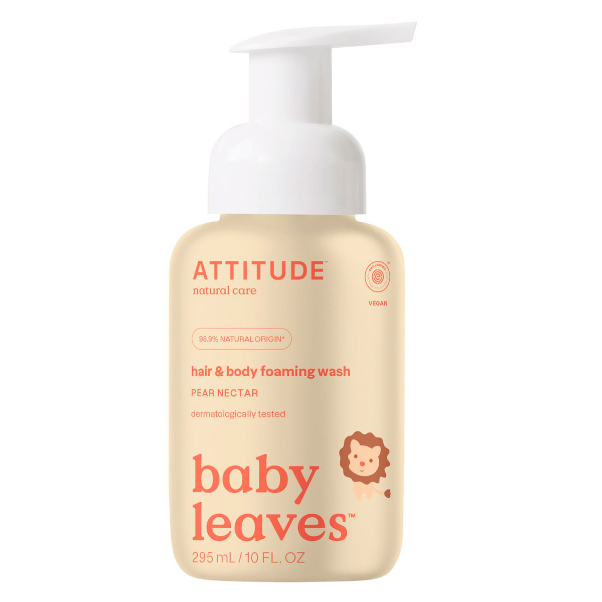 

Детская пенка для мытья волос и тела 2 в 1 Attitude Baby Грушевый нектар 295мл