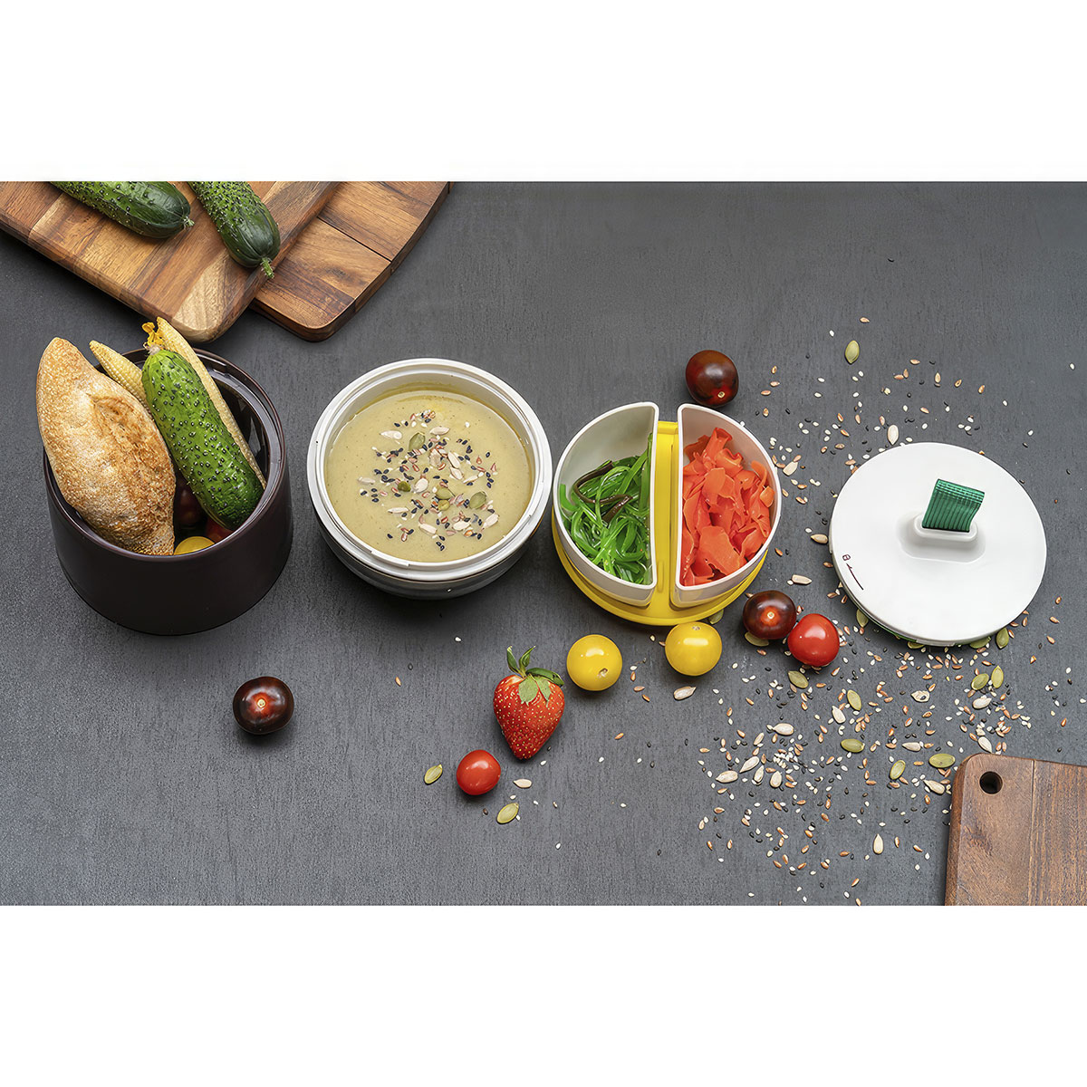 Ланч-бокс Smart Solutions Meals, серый с зеленым Smart Solutions SS-TR-ABS-GRN-800, цвет зеленый - фото 9