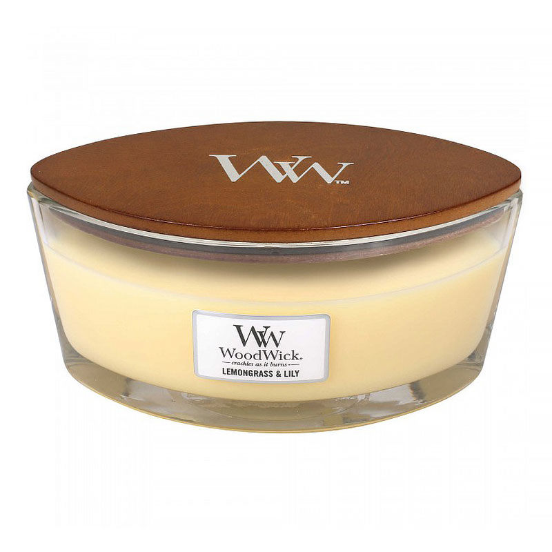 

Свеча эллипс Woodwick Лемонграсс и лилия, Бежевый