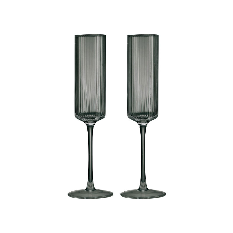 Набор бокалов для шампанского Pozzi Milano 1876 Modern Classic 200мл 2шт, серый Pozzi Milano 1876 PM-0155/GREY