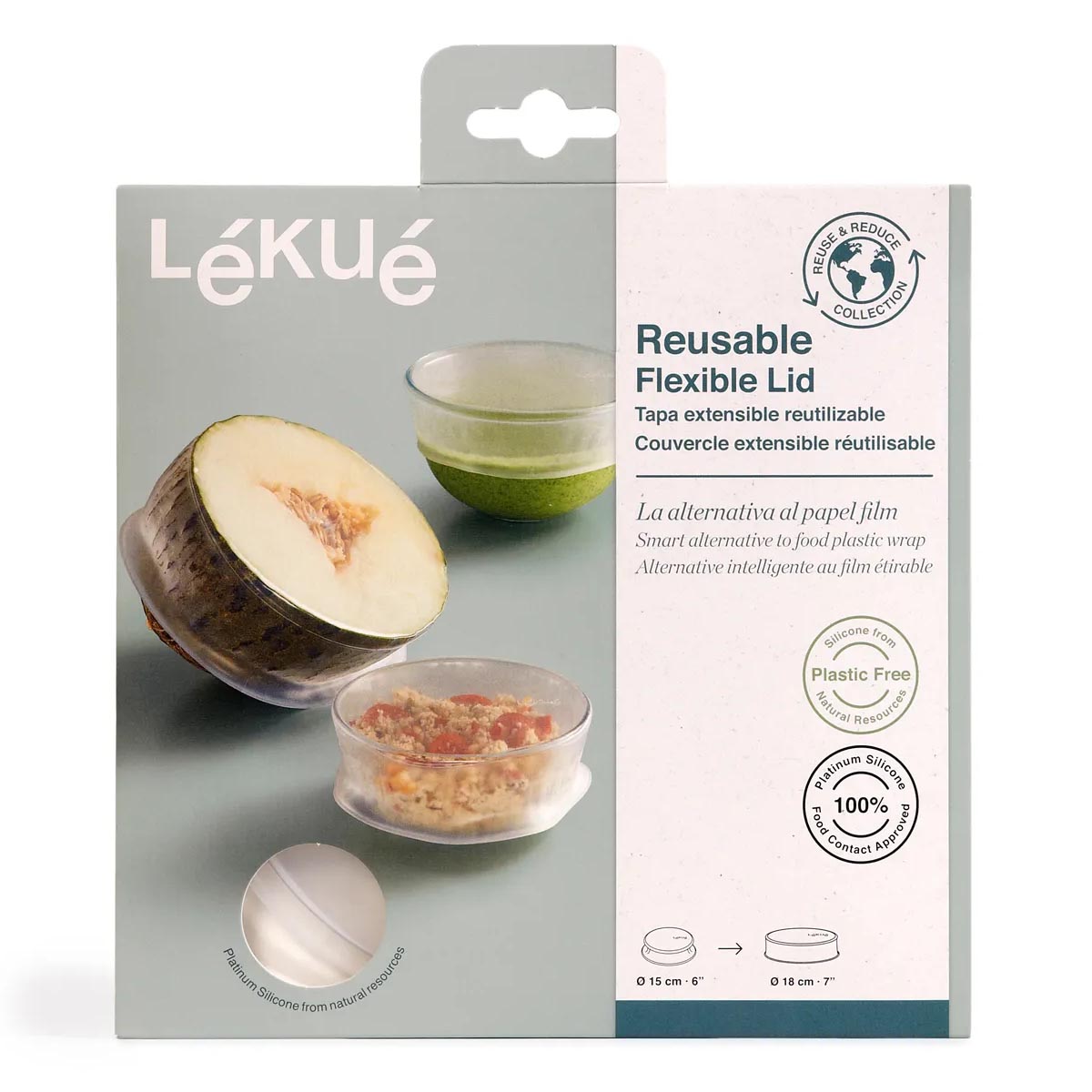 

Крышка эластичная Lekue Reuse & Reduce 15см