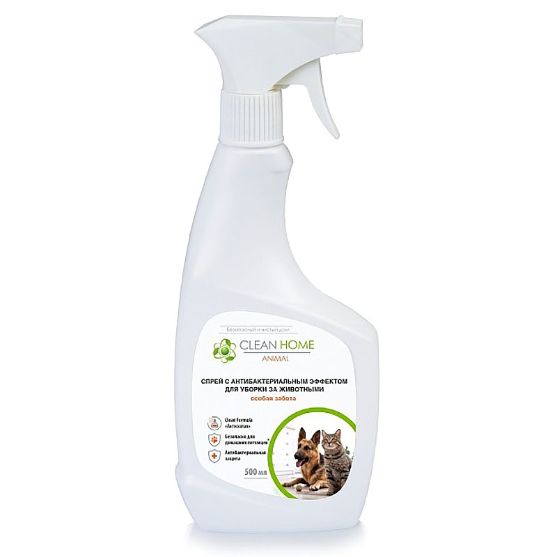 Спрей-антисептик Clean Home для уборки за животными, удаление запахов