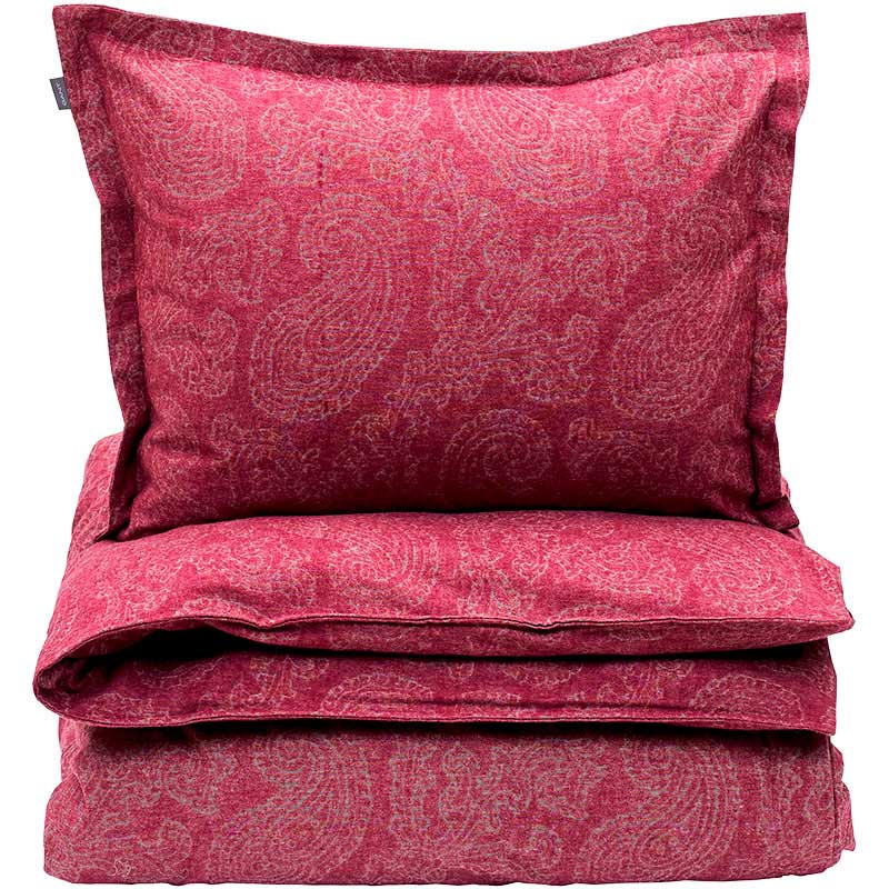 Простыня 2-спальная Gant Home Flannel Paisley 220x280см, цвет бордовый