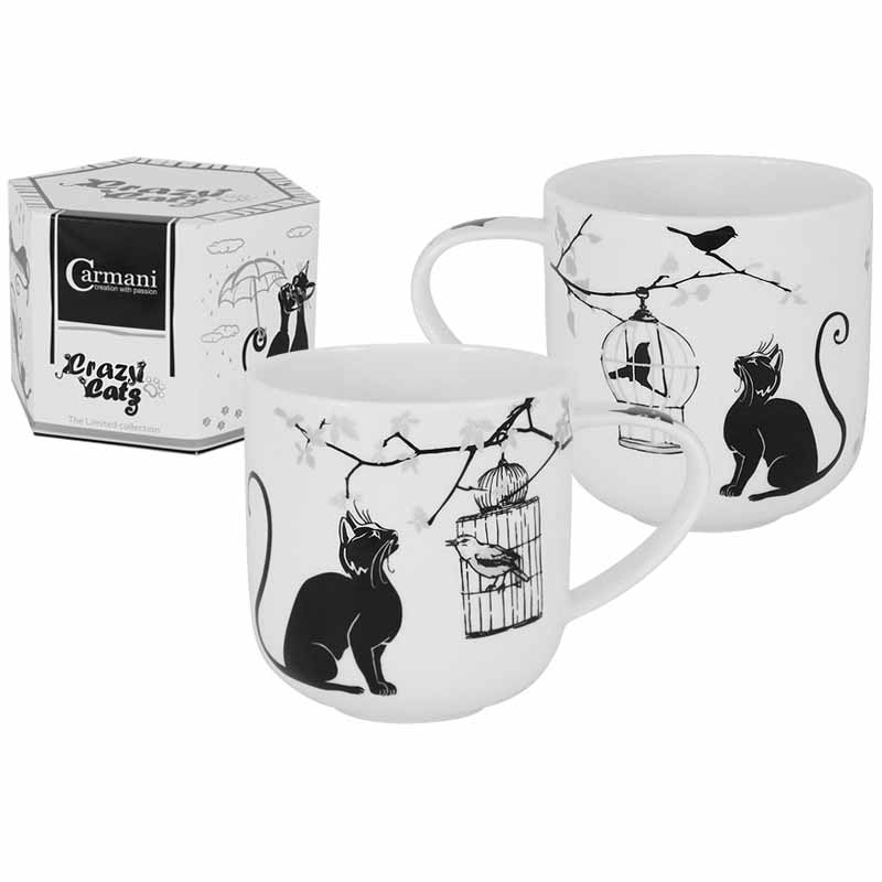 

Кружка Carmani Crazy Cats. Кошка и птичка, Белый