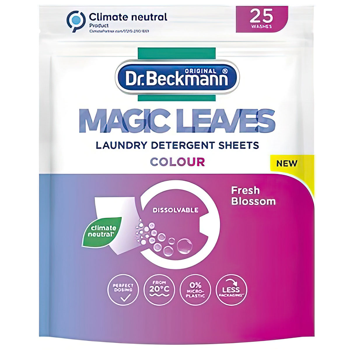 Стиральное средство Dr. Beckmann Magic Leaves в пластинах, для цветного белья 25 стирок Dr. Beckmann 58522