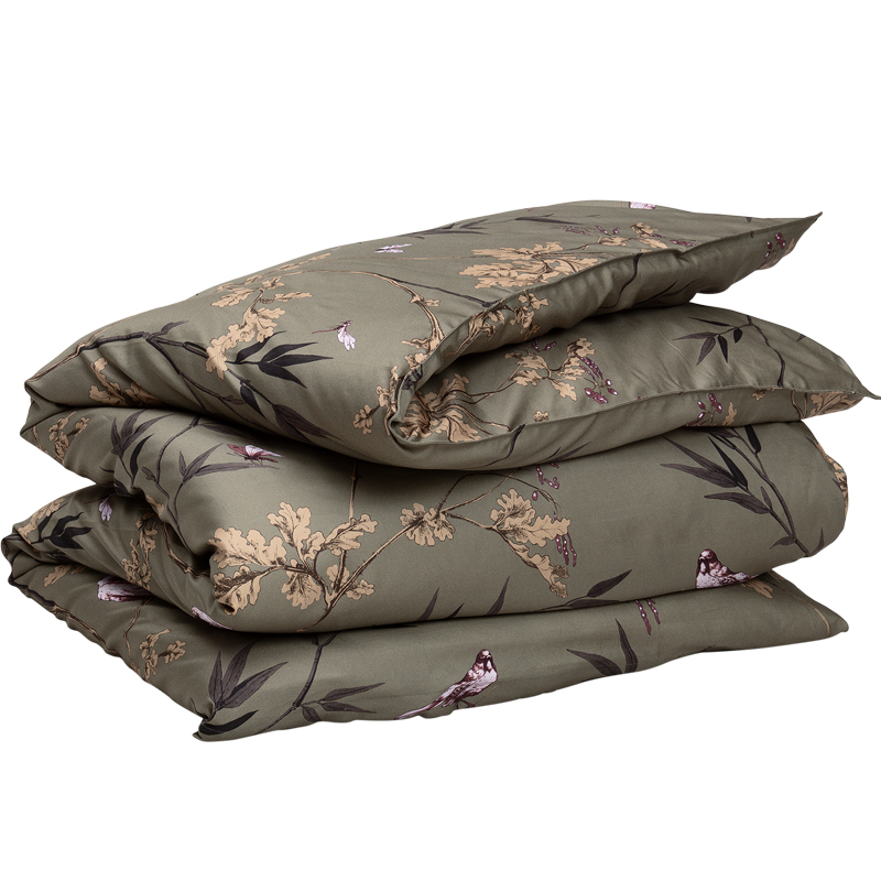 

Пододеяльник 1,5-спальный Gant Home Birdfield, оливковый