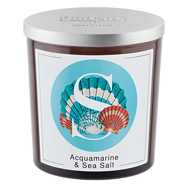 Свеча ароматическая Pernici Elementi Аквамарин и Морская соль морская соль 4 life крупная 500г