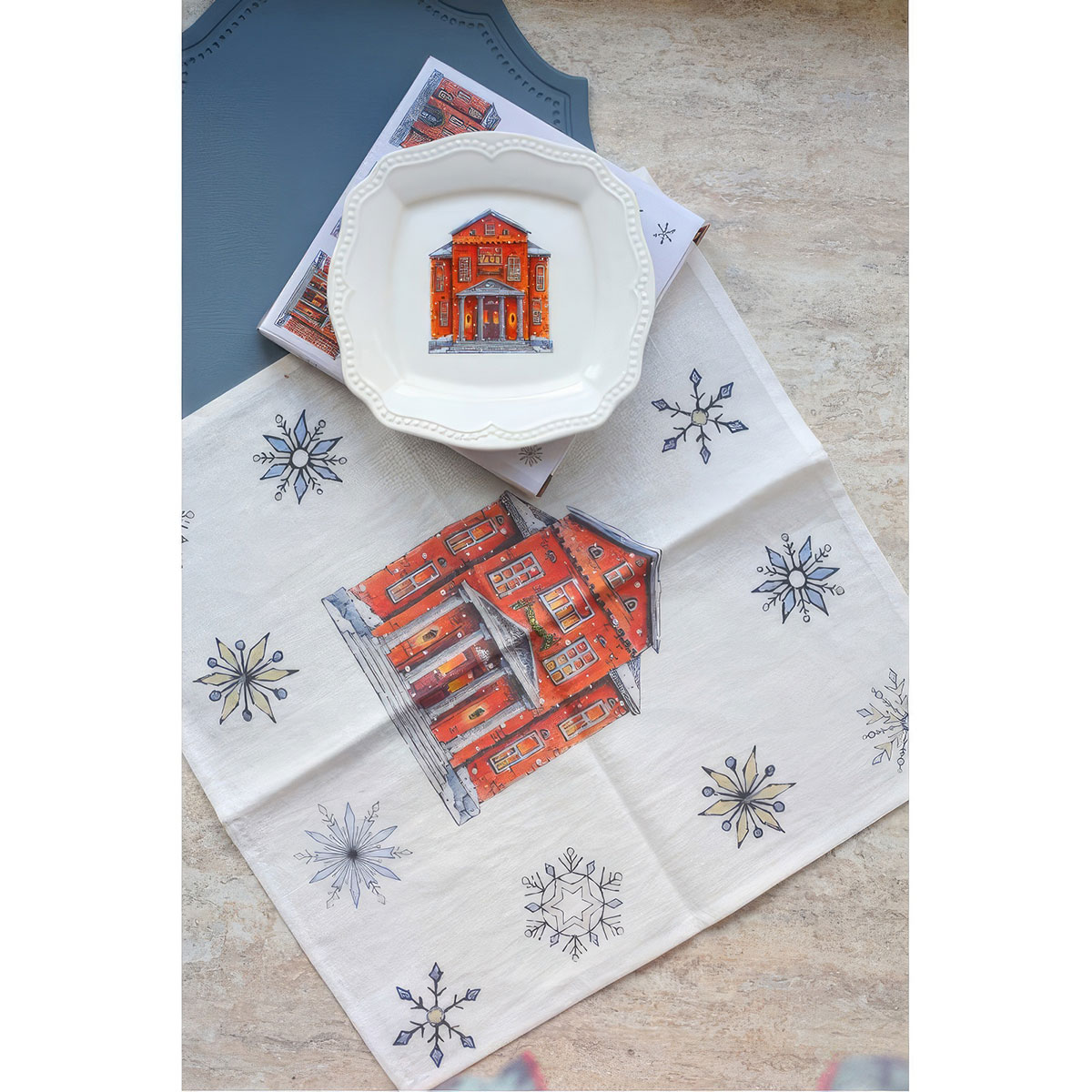 Тарелка закусочная Myatashop Snow Town 16см, в подарочной упаковке Myatashop STM8968-16, цвет белый - фото 4