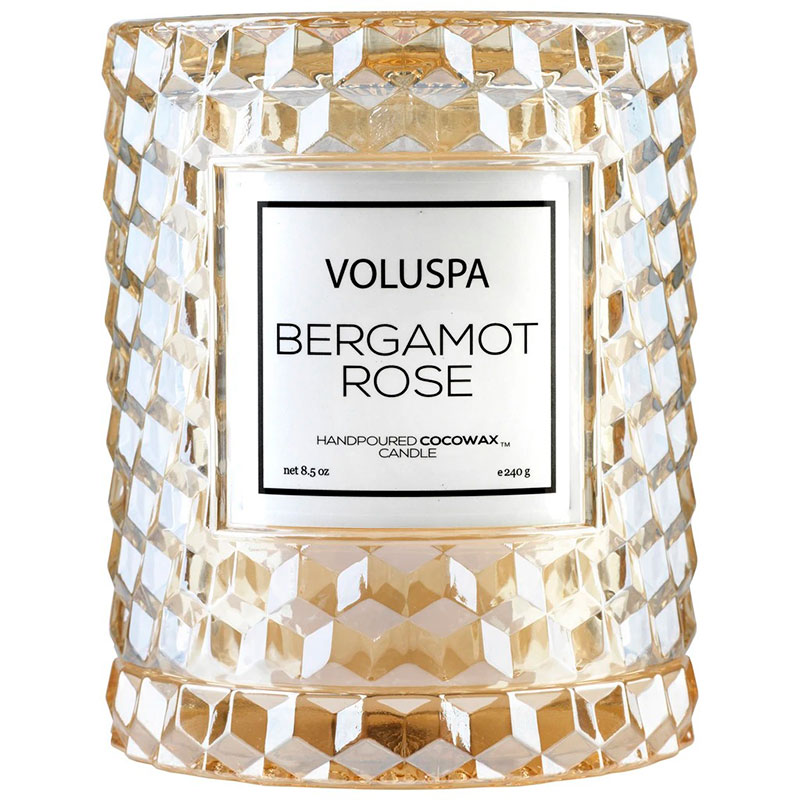 Аромасвеча Voluspa Бергамот и роза в стеклянном подсвечнике с крышкой Voluspa 5324/, цвет розовый 5324/ - фото 1