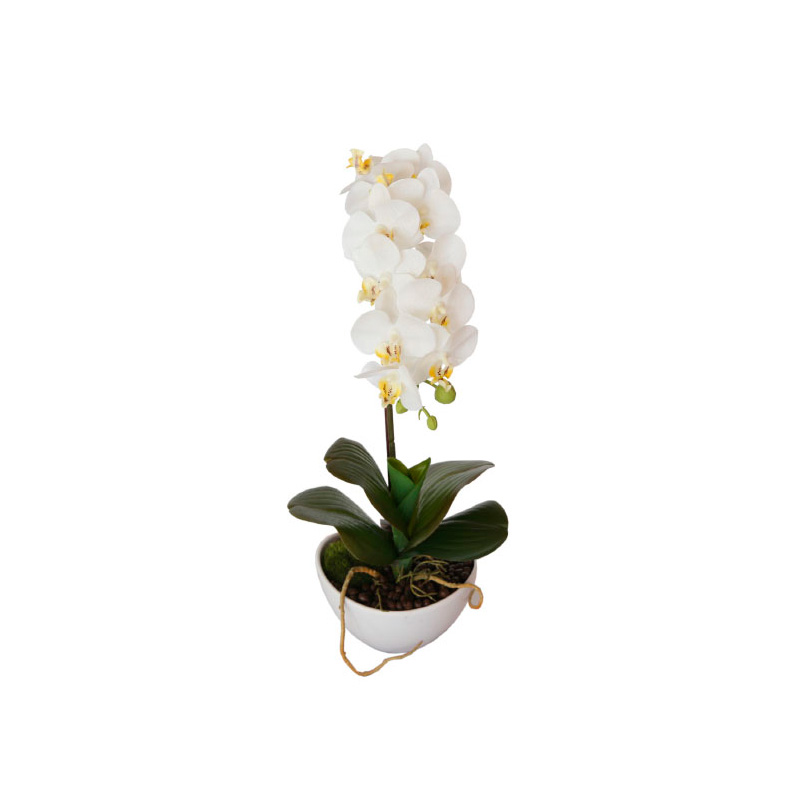 Растение искусственное Garda Decor Орхидея белая в горшке Garda Decor 29BJ-170-06, цвет белый
