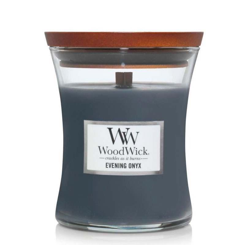 

Свеча ароматическая средняя Woodwick Вечерний оникс, Голубой