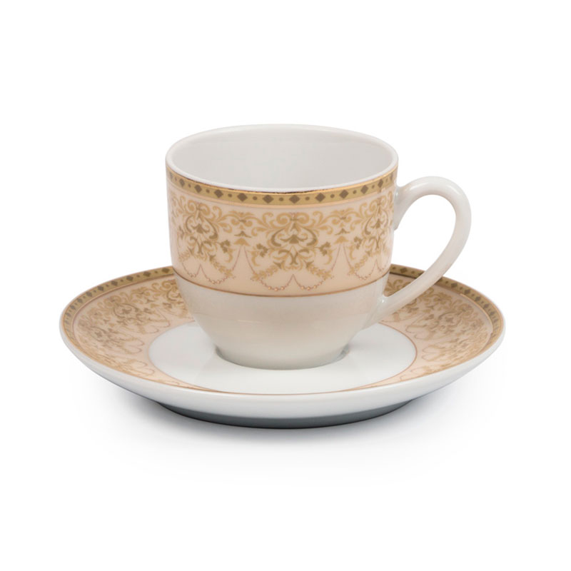 Чашка кофейная с блюдцем La Maree Tiffany or 100мл La Maree 6103510 1785, цвет золотистый