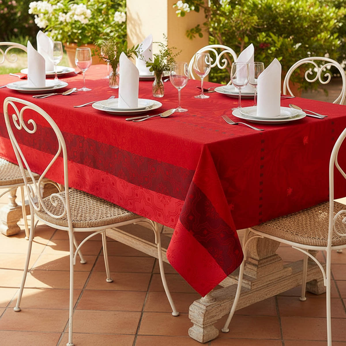 Скатерть Le Jacquard Francais Bahia, цвет красный