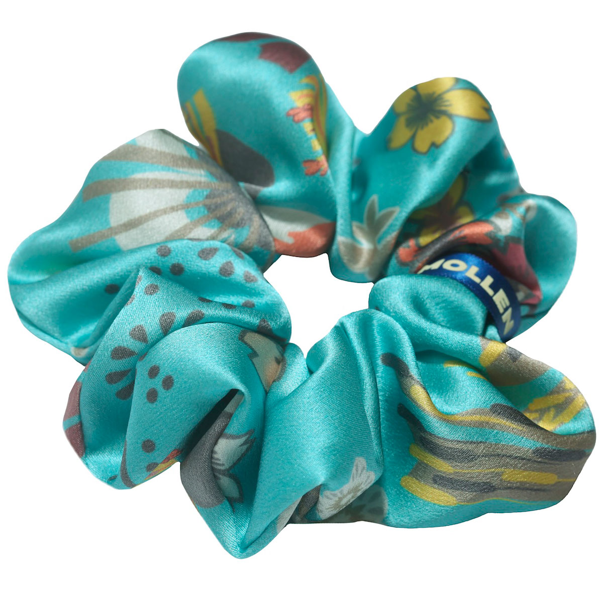 

Резинка для волос широкая шелковая Mollen Оммаж светло-бирюзовая