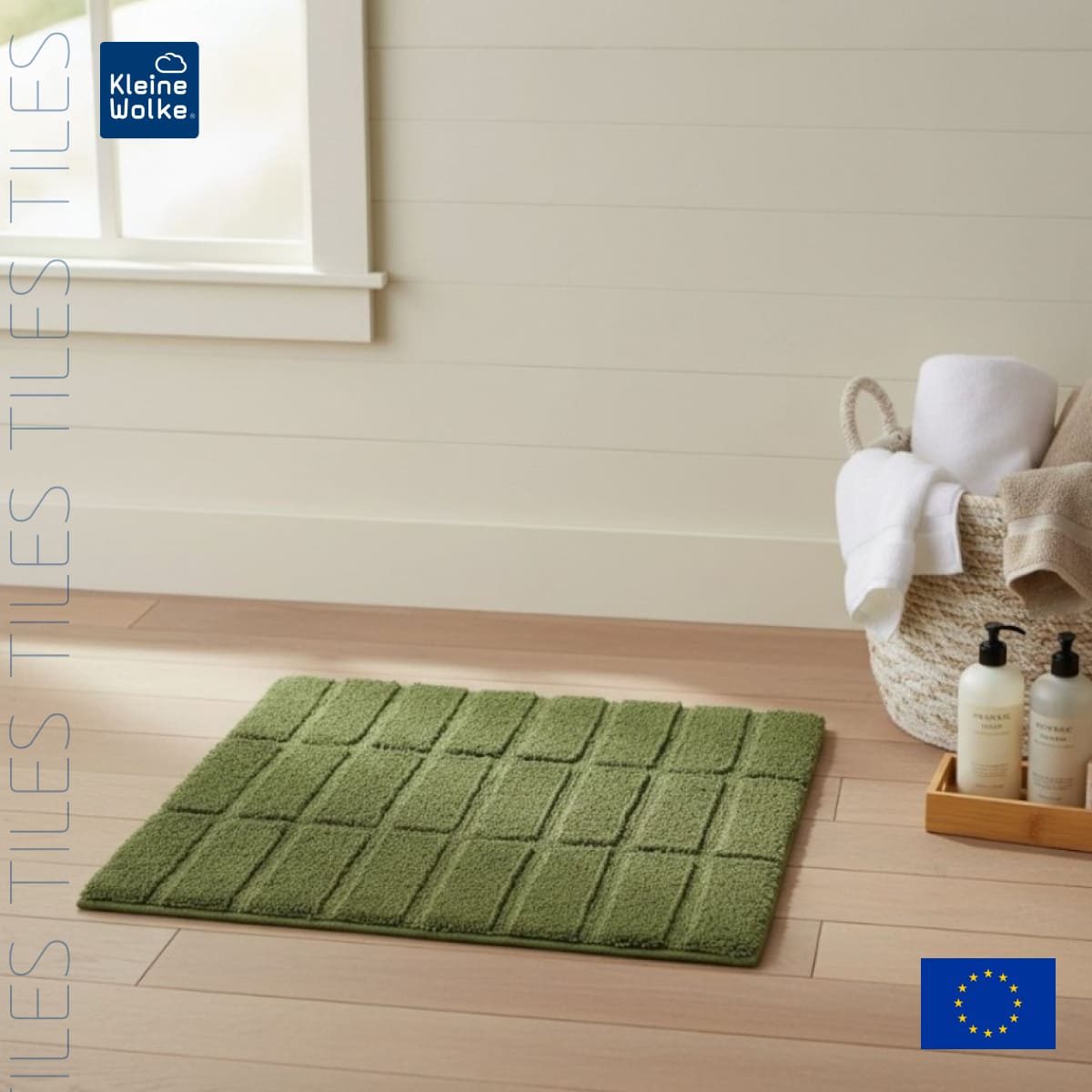 Коврик для ванной комнаты Kleine Wolke Tiles 60x60см темно-оливковый 7010₽