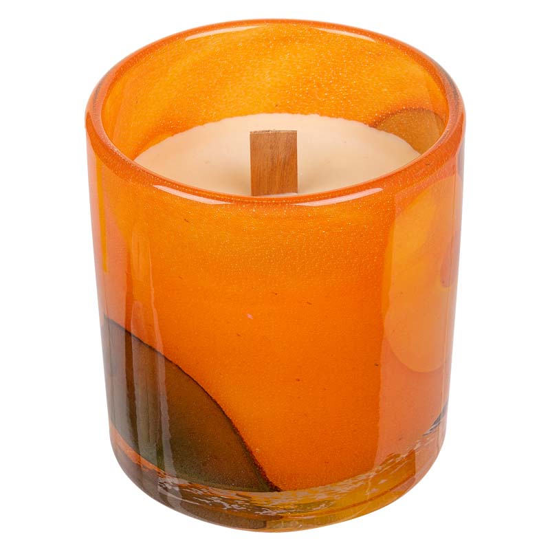Свеча в стекле гутной работы Zapel Ксеньевская Zapel 37 0007 1770, цвет оранжевый