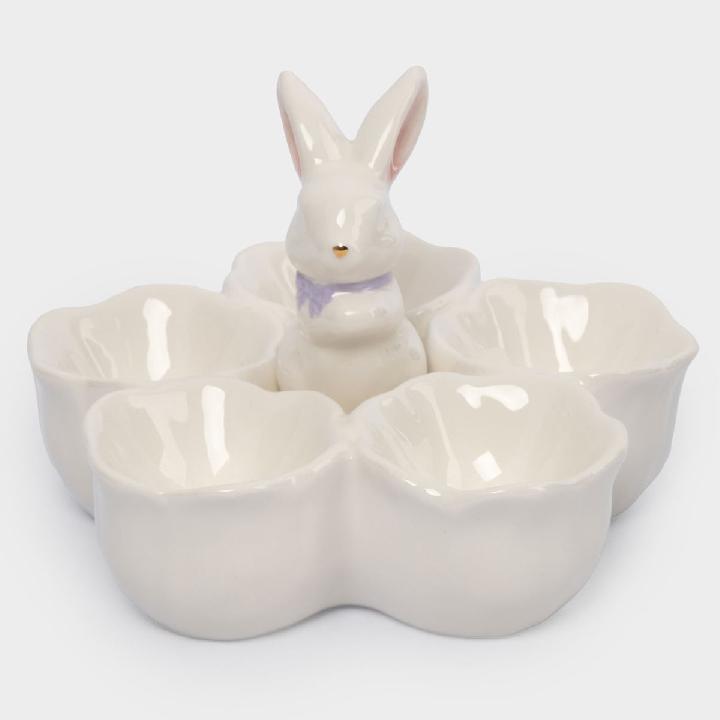 Блюдо пасхальное Anna Lafarg Пасха Золотая Кролик в цветах