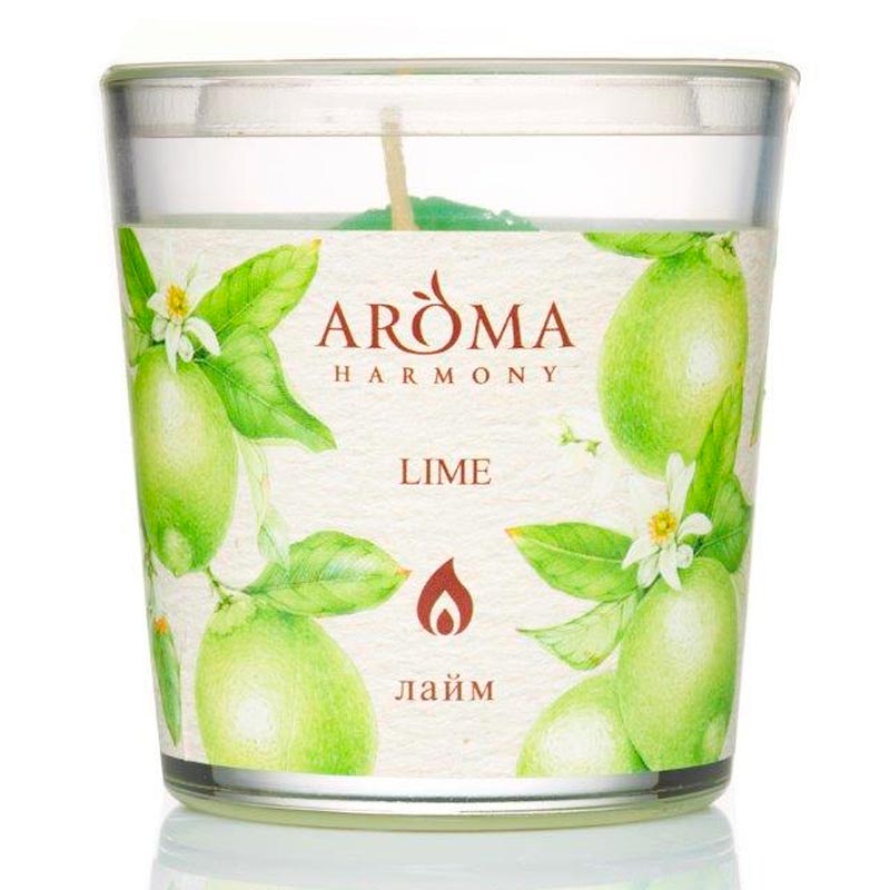 

Свеча ароматическая AromaHarmony Лайм, Белый