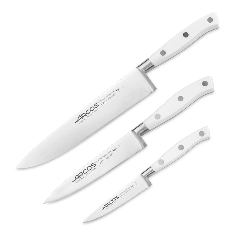 

Набор кухонных ножей Arcos Riviera Blanca Поварская тройка, 3шт
