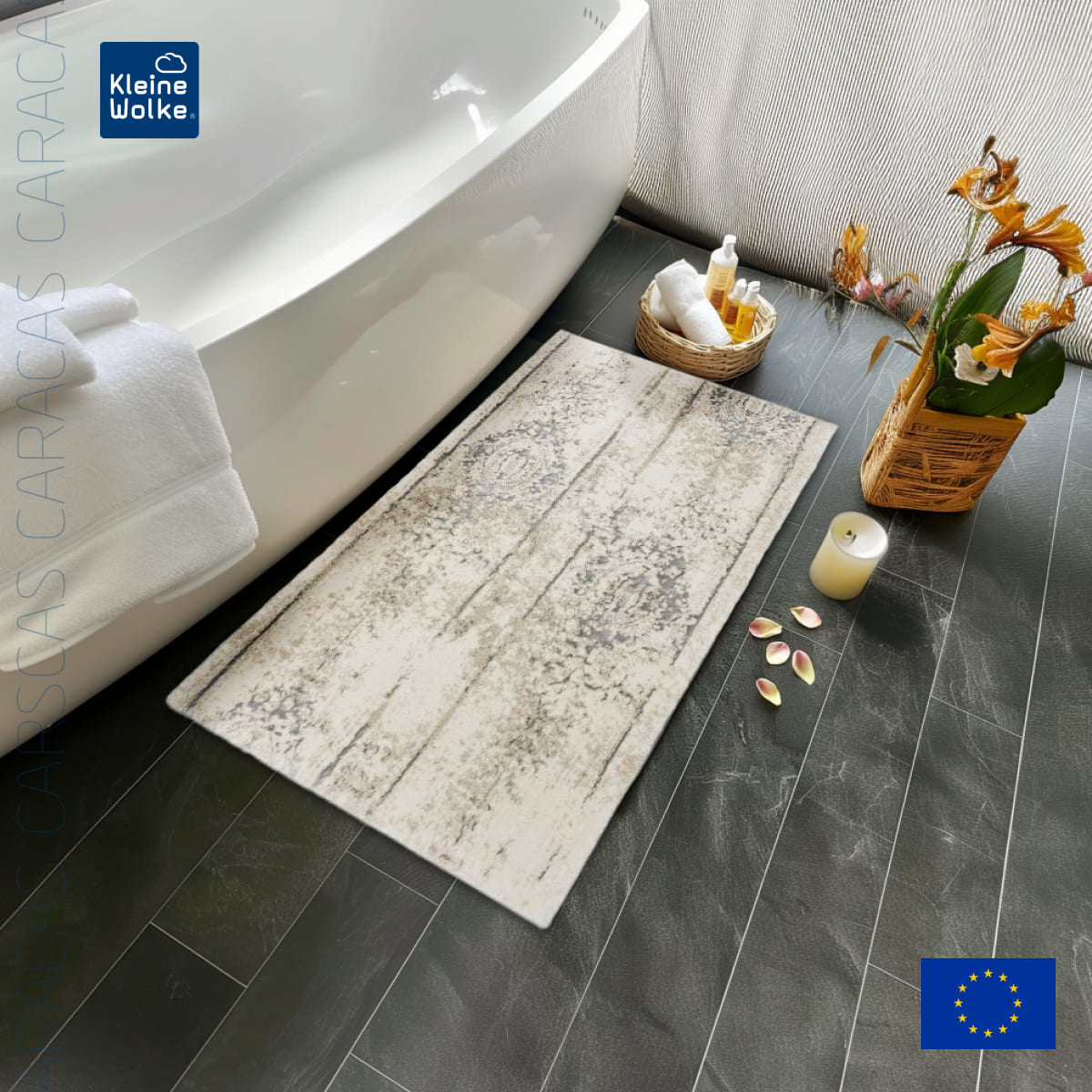 

Коврик для ванной 60x100см Kleine Wolke Caracas Silver grey, серый