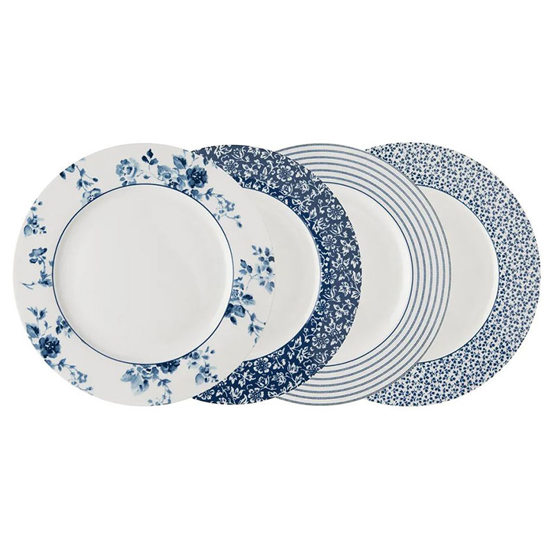 

Набор подарочный Laura Ashley Blueprint 4 Тарелки Assorted, Белый;синий