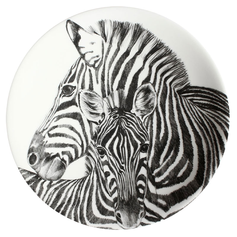 Тарелка десертная Taitu Wild Spirit. Zebra Taitu 12-1-1-D, цвет белый - фото 1