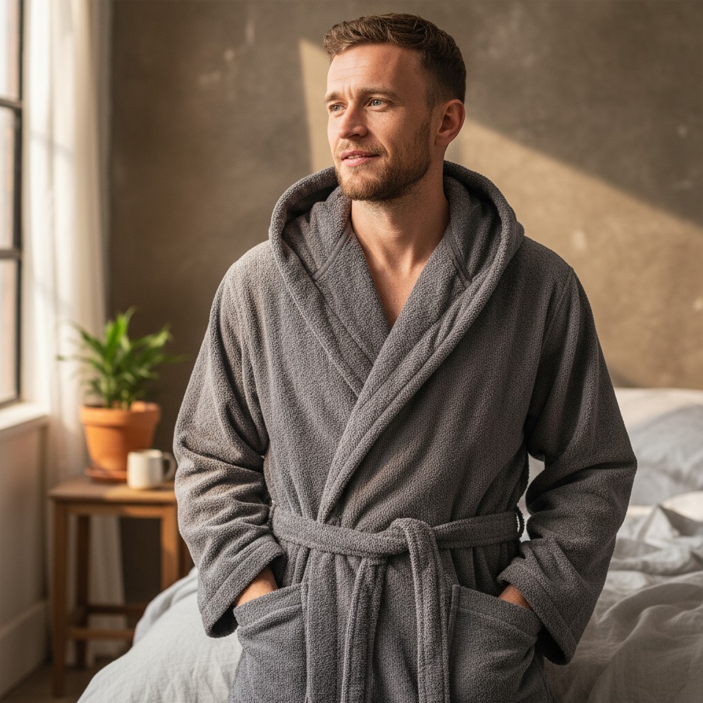 

Халат унисекс Casa Lusso, размер L серый