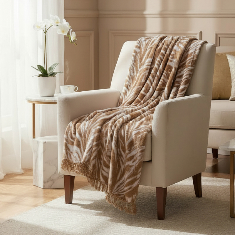 Плед 150x200см Pappel Scotch Jacquard, песочный