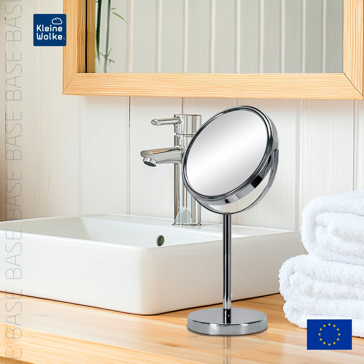 

Косметическое зеркало Kleine Wolke Base Mirror Silber, 17х12x33 см