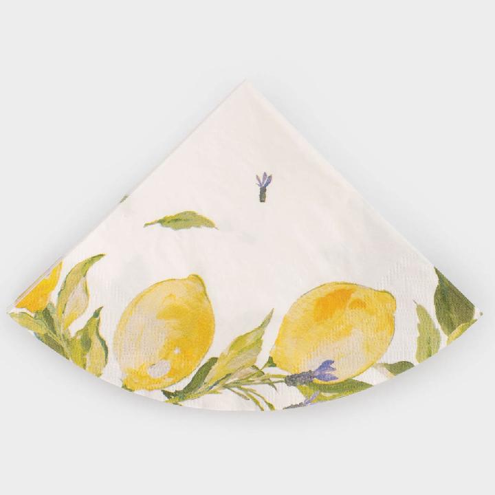 Салфетки бумажные круглые Anna Lafarg Лимоны, 20шт