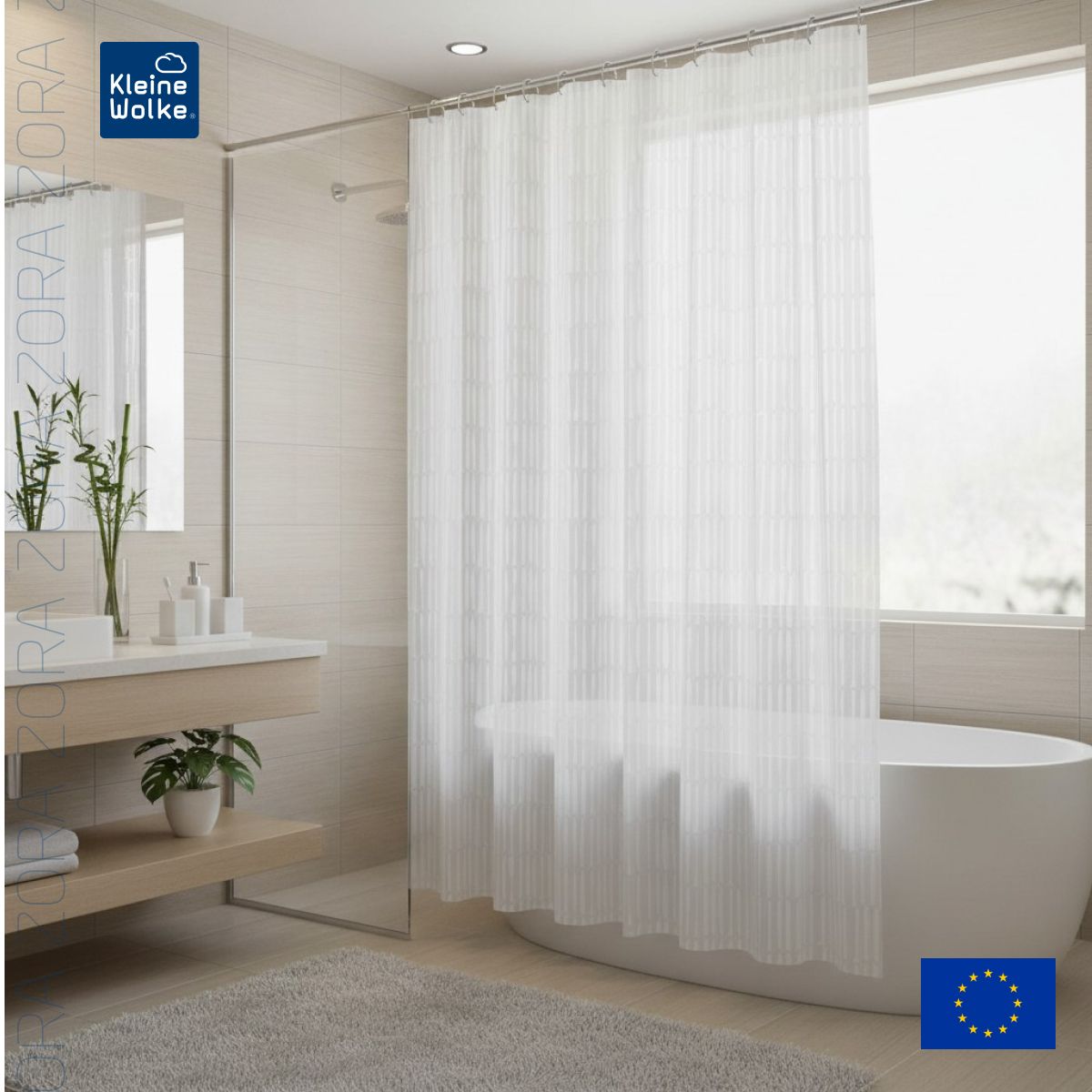 Штора для ванной комнаты Kleine Wolke Zora White 180х200см