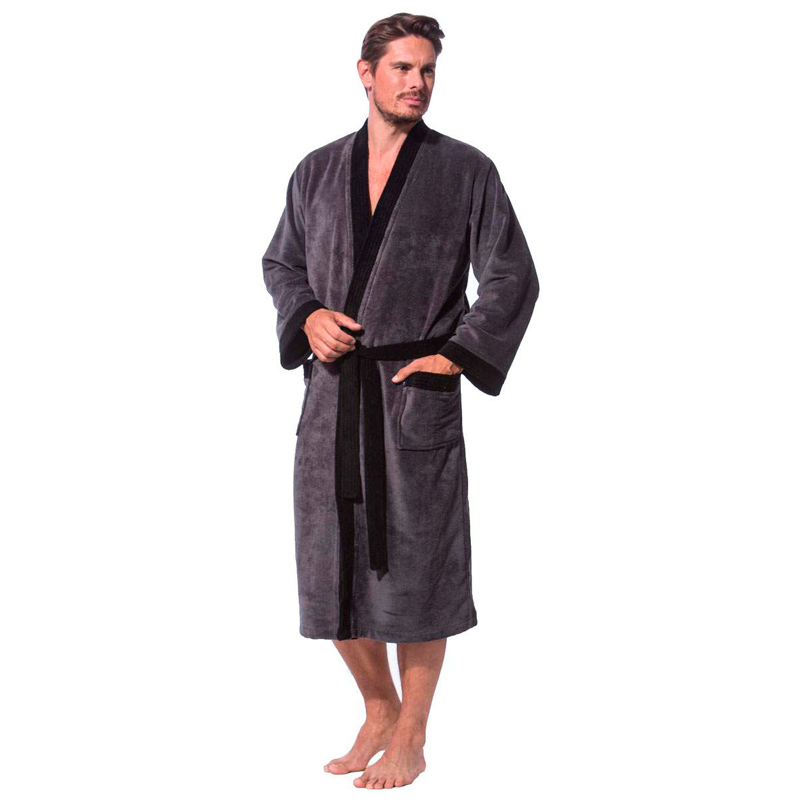 Халат мужской Morgenstern Jack размер XXL, цвет серый халат мужской asil sauna brown xxxl вафельный с капюшоном