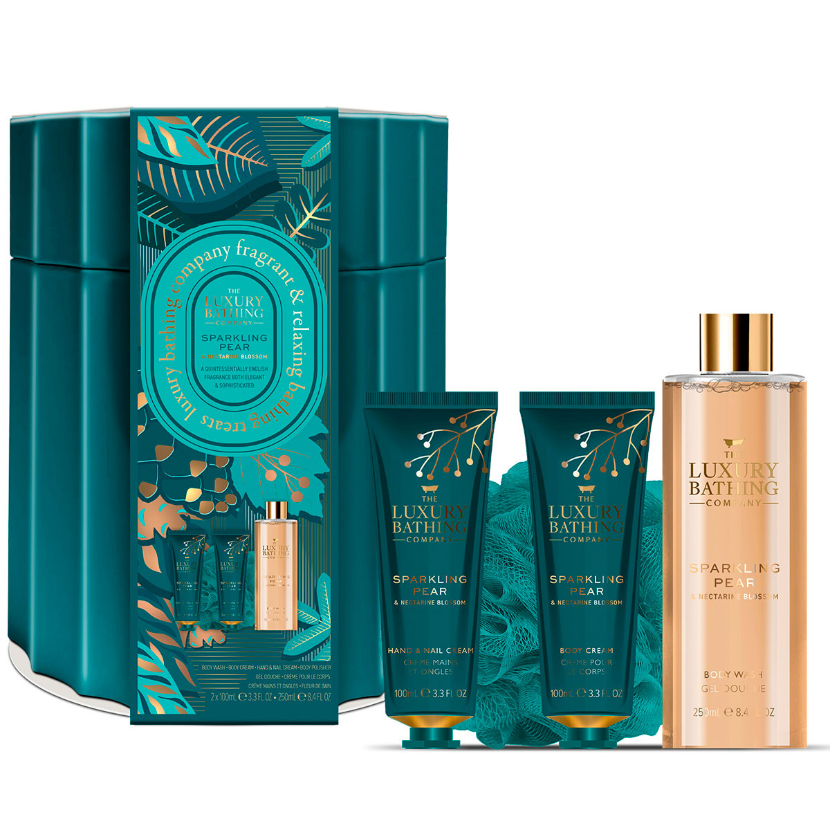 

Подарочный набор The Luxury Bathing Company Роскошное купание: Сверкающая груша и цветок нектарина