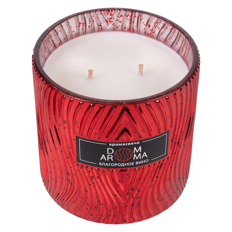 Свеча ароматическая Dom Aroma Пламя. Благородное вино 420гр Dom Aroma 1103, цвет белый - фото 2